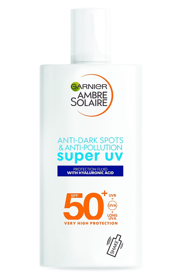 Garnier Ambre Solaire Anti-dark Spots & Anti-Pollution Super UV SPF 50+, £12, boots.com