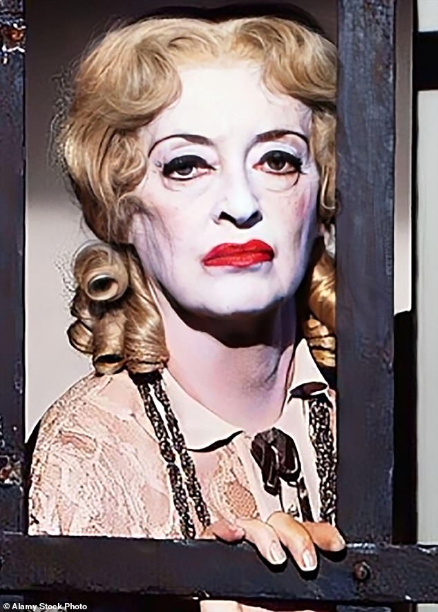 Red alert: Bette Davis in Whatever Happened to Baby Jane? Anna fears that she also looks like a clown when she tries to wear red lipstick - even a shade by Chanel