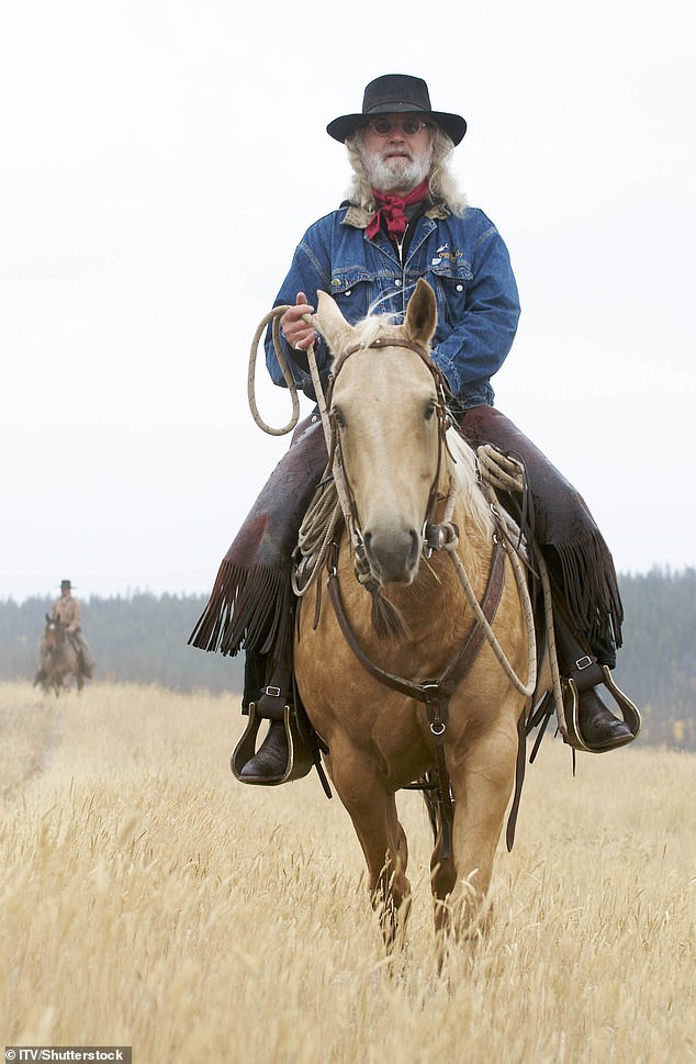 Billy went riding with cowboys as they rounded up cattle for ITV's 'Journey to the Edge of the World'