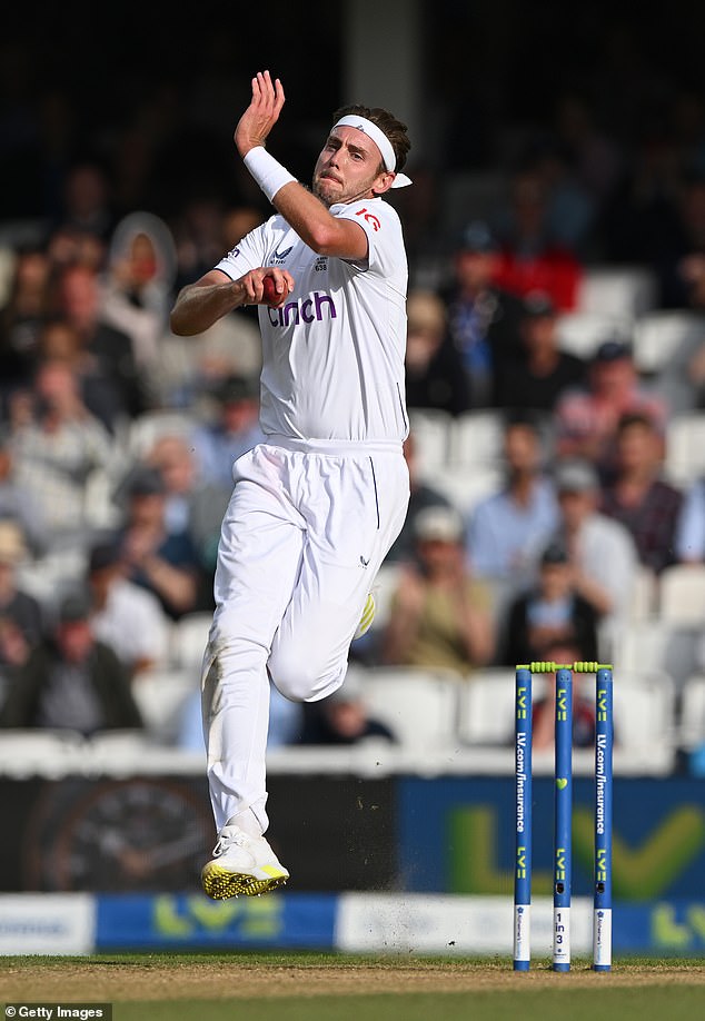 Bowled over: Stuart Broad bowling during the LV= Insurance Ashes 5th Test Match between England and Australia at The Kia Oval on July 31, 2023 in London. Broad has praised Brendon ¿Baz¿ McCullum and for changing the mindset of the team